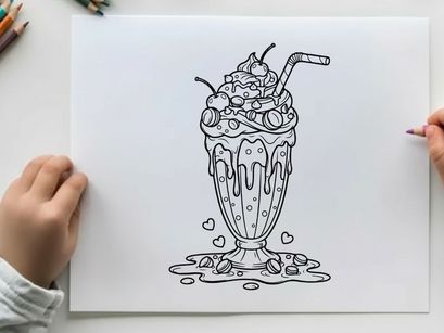 Overflowing ice cream sundae melting love vector illustration
