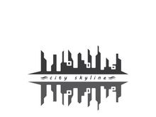 Modern city skyline icon silhouette vector illustration design