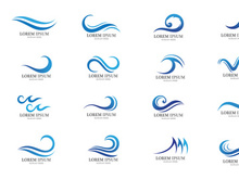 Water Wave symbol and icon Logo Template vector