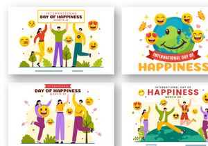 12 World Happiness Day Illustration