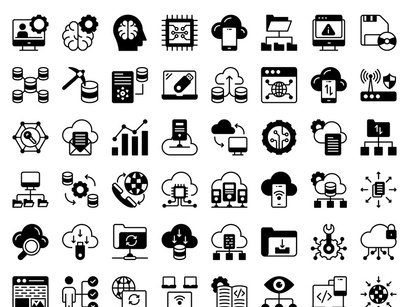 70 Big Data and Science Colored Outline Icons