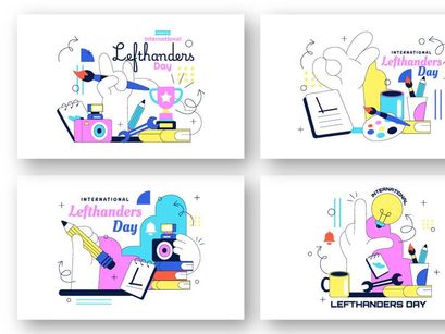 10 International Left Handers Day Illustration