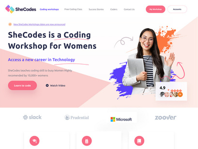 SheCodes Landing Page Design