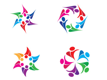 people group and community logo icon illustration design vector preview picture