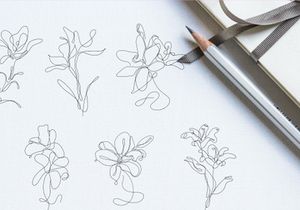 Abstract Flower Lily one line art drawing singulart aesthetic minimalist
