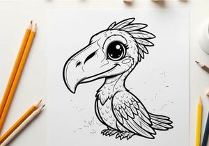 Cute sad toucan bird cartoon vector illustration flat design