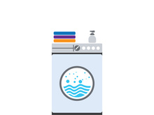 MACHINE WASHING CLOTHES ICON VECTOR IMAGE