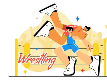 10 Wrestling Sport Illustration
