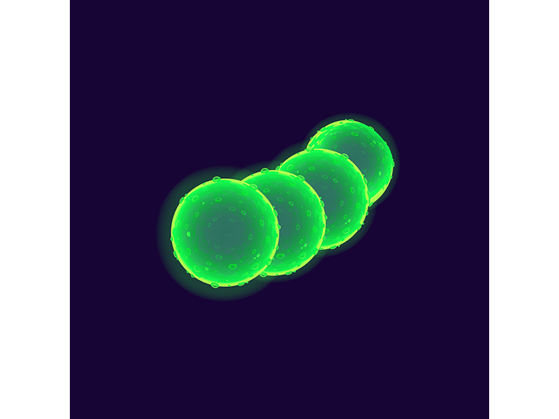 Bacteria cell realistic vector illustration