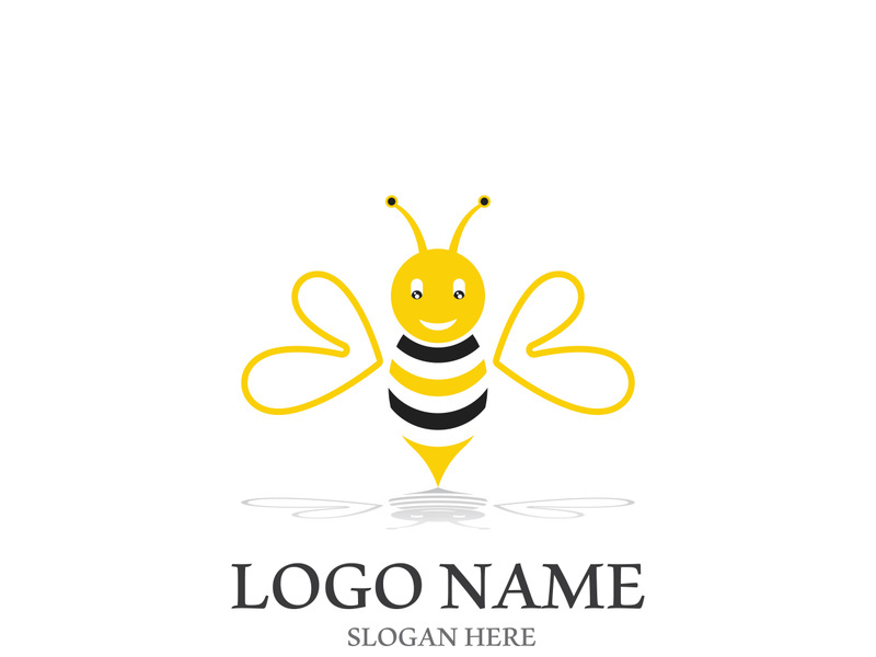 Bee logo vector icon illustration design