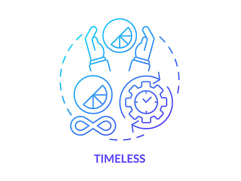 Timeless blue gradient concept icon