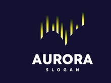 Aurora Logo, Light Wave Vector, Nature Landscape Design