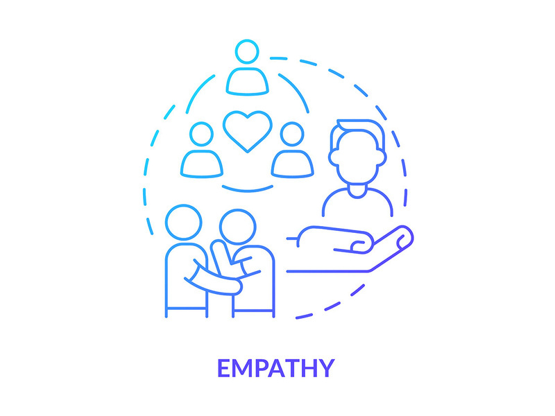 Empathy blue gradient concept icon