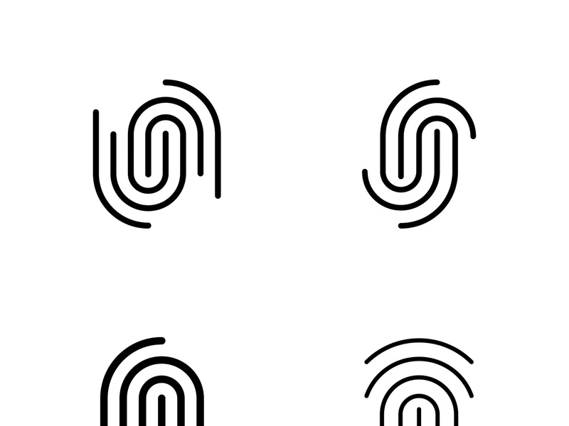 Modern human fingerprint logotype. Fingerprint for identity, business card, technology, digital.Modern human fingerprint logotype. Fingerprint for identity, business card, technology, digital.