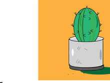 Flat design cactus in adobe illustrator