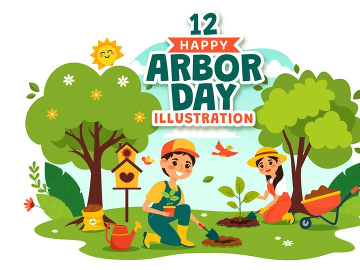 12 Happy Arbor Day Illustration