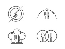 restaurant icon   food  cafe logo template