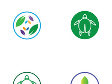 Natural green leaf logo design.