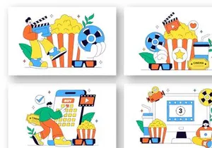 10 Movie Vector Illustration