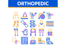 Orthopedic Collection Elements Vector Icons Set