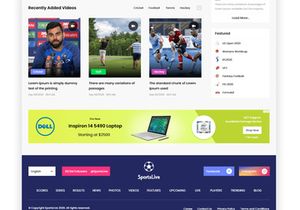 Sports Live Score, News, Streaming and Blog Website Template