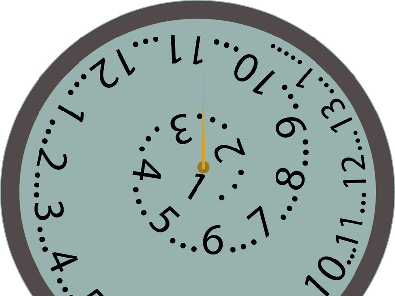 Clock design showing continous time
