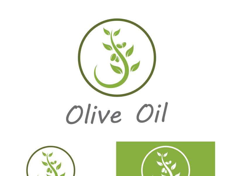 Branched olive fruit logo with creative idea.