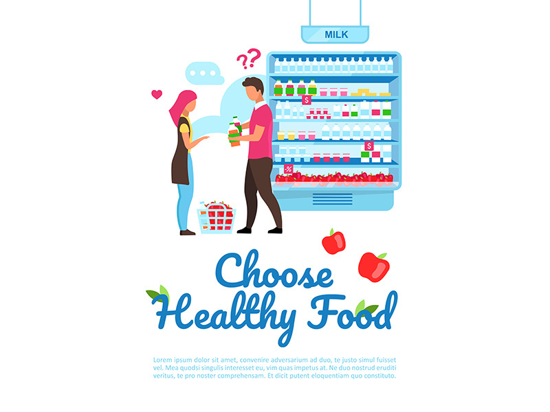 Choose healthy food poster template layout