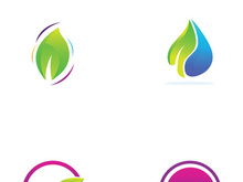 Colorful natural leaf logo design.