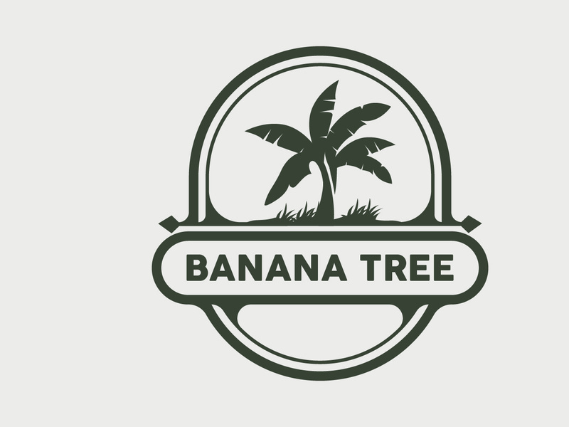 Banana Tree Logo, Banana Tree Simple Silhouette Design