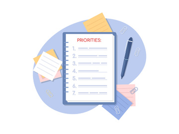 Priorities list 2D vector isolated illustration preview picture