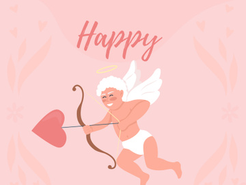Happy Valentine day greeting card template preview picture