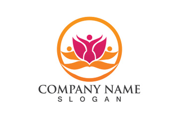 People yoga health in lotus flower logo preview picture