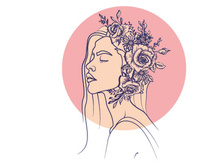 Line Art Flower Drawing Women