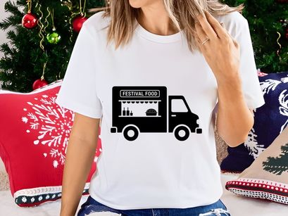 Festival food truck serving delicious street food at outdoor event