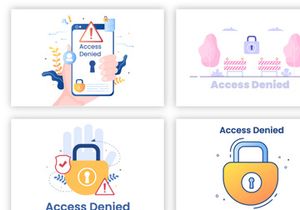 12 Login Access Denied Vector Illustration