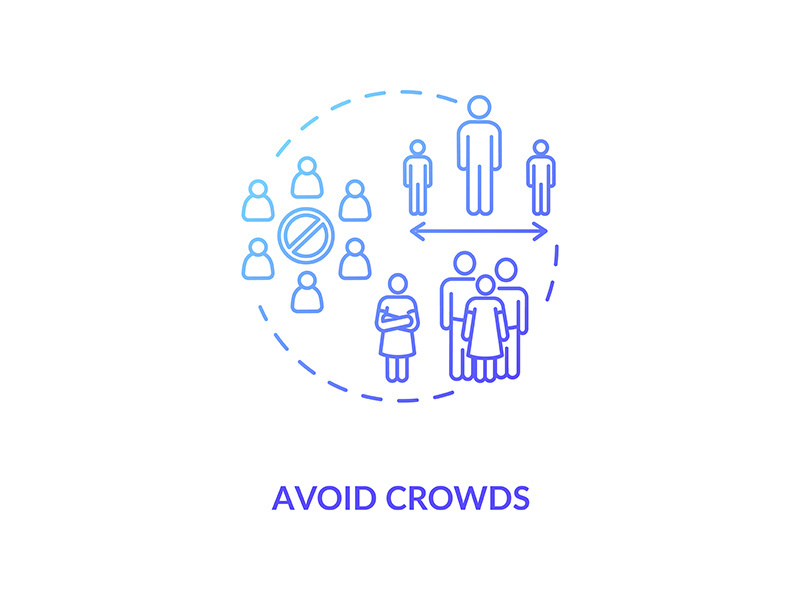 Avoid crowds concept icon