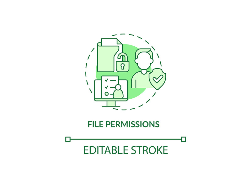 File permissions green concept icon