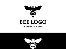 Vintage honey bee logo.