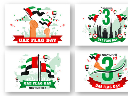 12 United Arab Emirates Flag Day Illustration