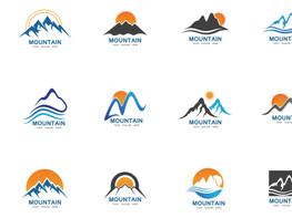 Sun mountain landscape logo preview picture