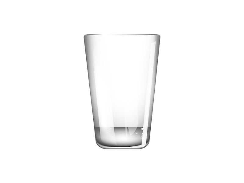Glass for mineral water realistic vector illustration