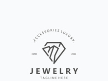 Jewelry Logo Template Design, diamond shop, accessories fashion Design, simple icon