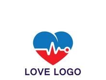 Love with Medical Pulse logo concept. Health love Creative Logo vector template