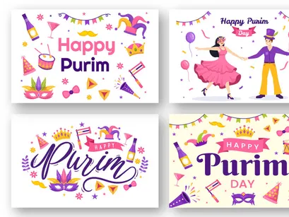 17 Happy Purim Day Illustration