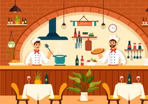 10 Italian Food Restaurant Illustration