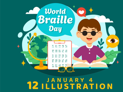 12 World Braille Day Illustration