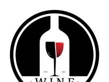 Wine logo with wine glasses and bottles.for night clubs,bars,cafe and wine shops.