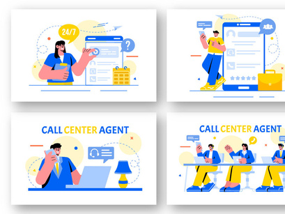 18 Call Center Agent Illustration