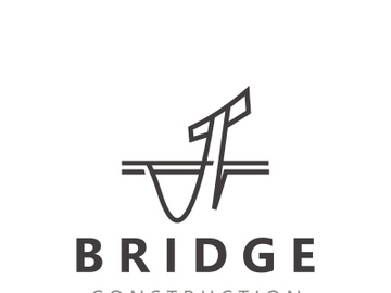 Minimalist Bridge logo suitable for building and construction workers vector design preview picture